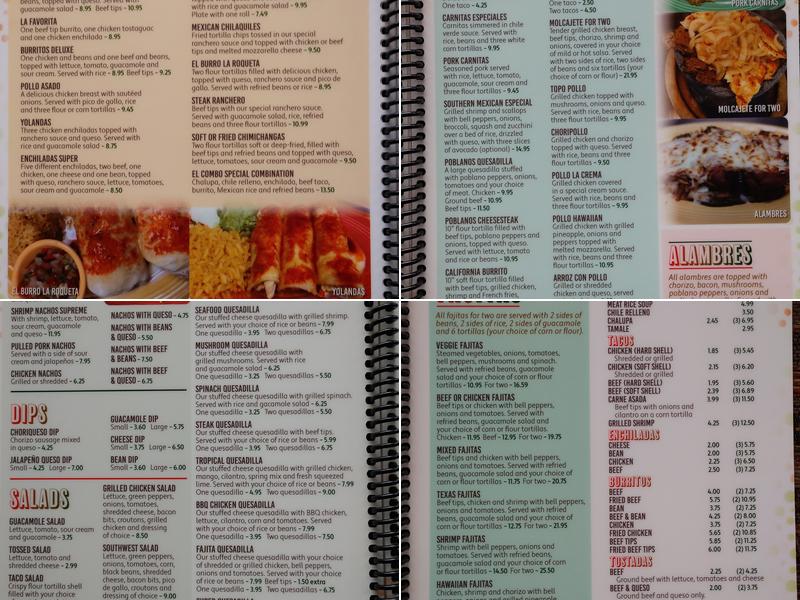 Los Poblanos Menu