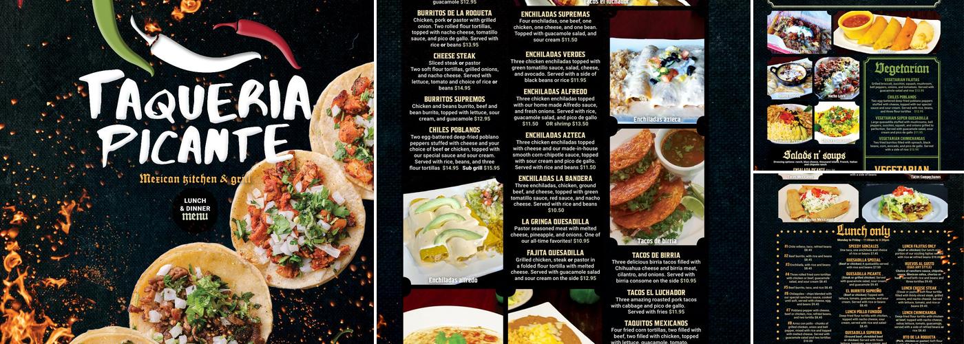 Taqueria Picante Mexican Kitchen & Grill Menu