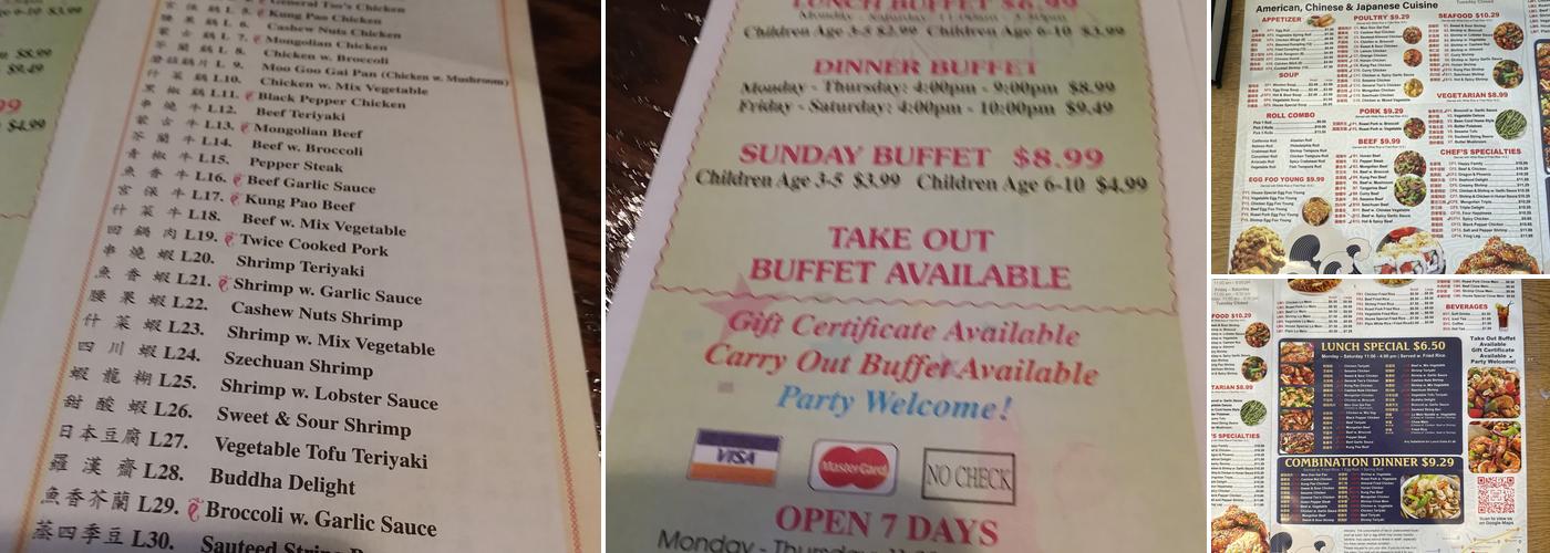 Hibachi & Grill Asian Buffet Menu