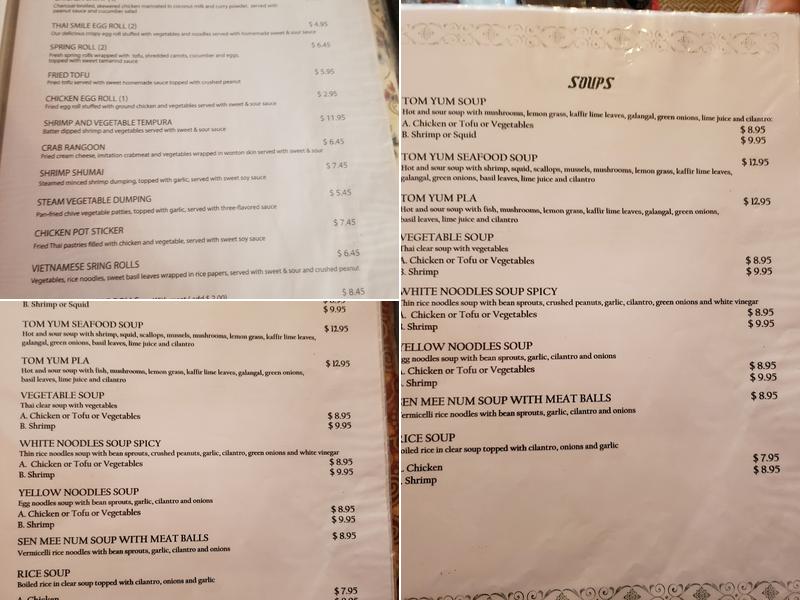 Thai Smile Menu