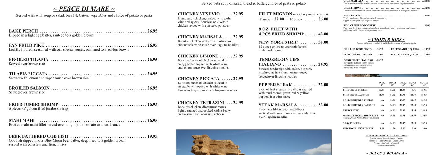 Mama Vesuvio's East Menu
