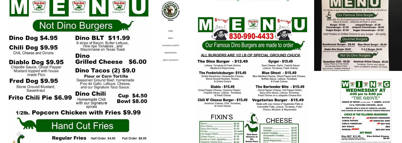 Pecan Grove Store Menu