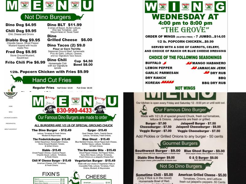 Pecan Grove Store Menu