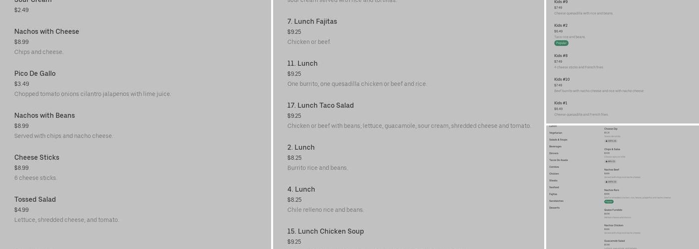 La Fogata Menu