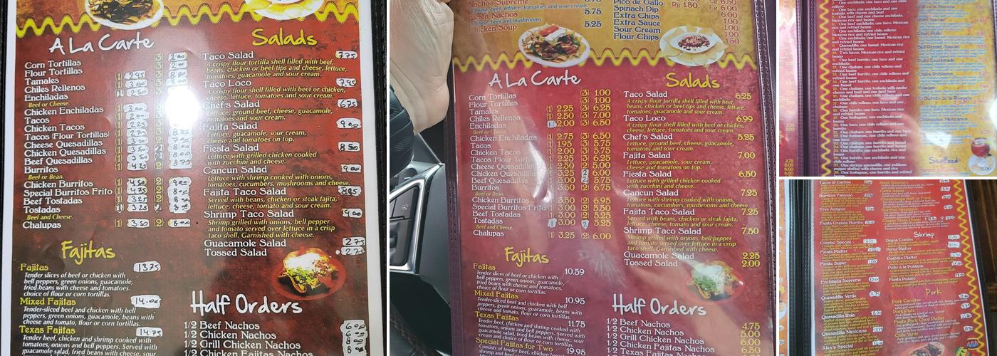 Fiesta Grill Menu