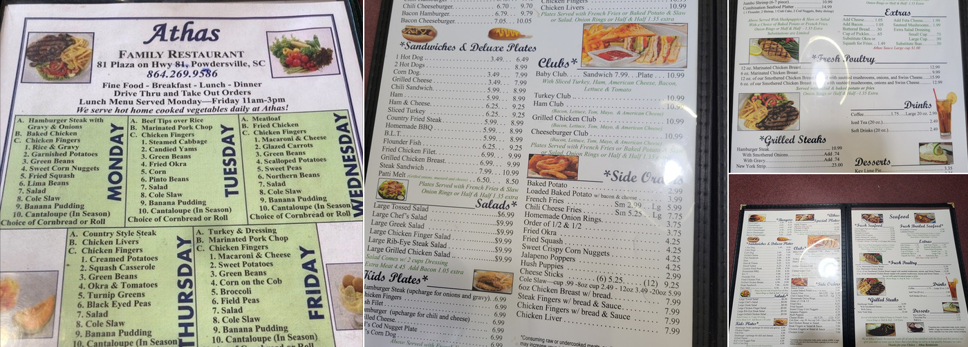 Athas Family Restaurant, Piedmont Menu, Reviews (179), Photos (23
