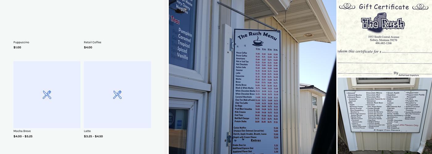 The Rush Espresso Menu