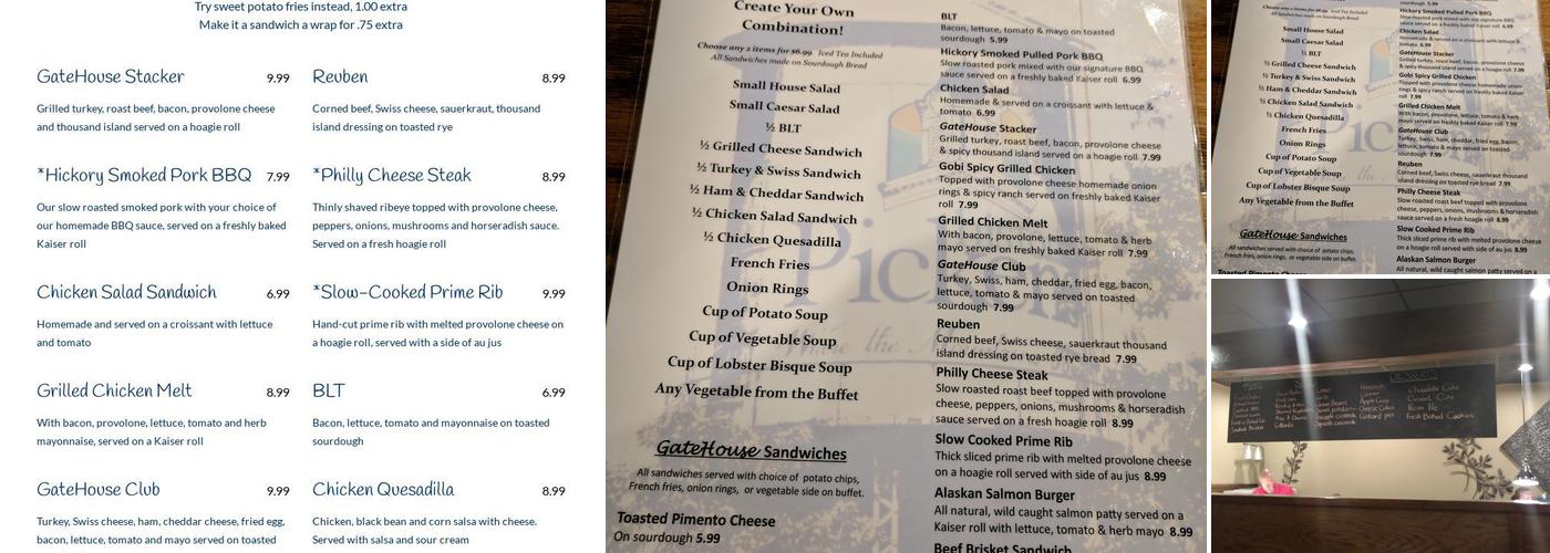 The GateHouse Restaurant Menu