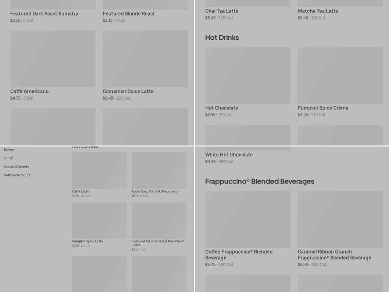 Starbucks Menu