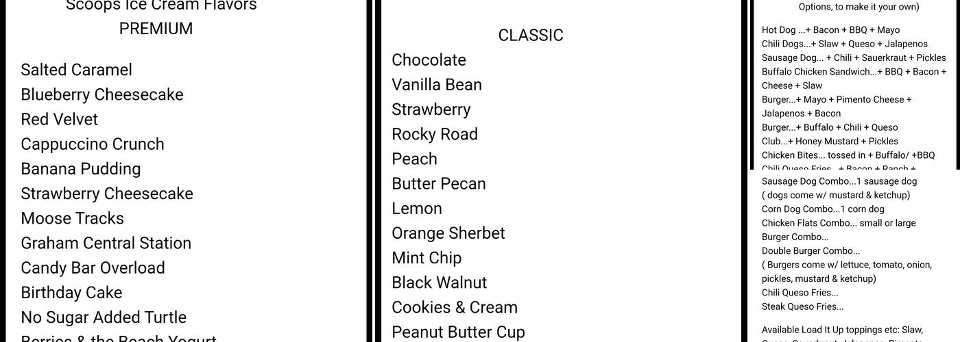 Scoops by Rolling Chefs Menu