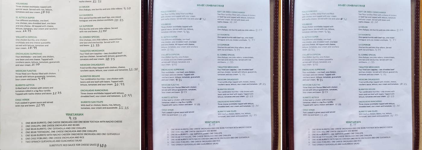 El Azteca Menu