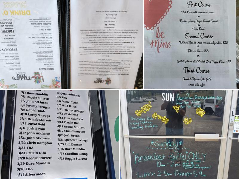 Tilly’s Tiki Bar and Grill Menu