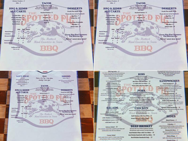 The Spotted Pig BBQ Menu