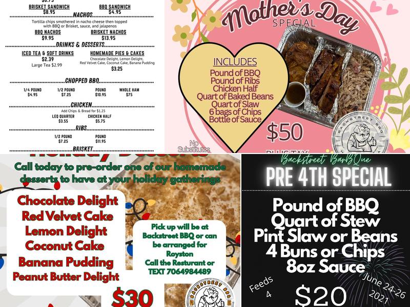 Backstreet BBQ Menu