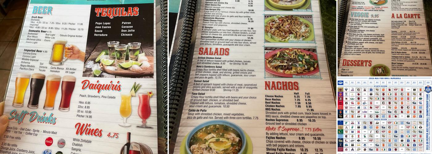 El Sombrero Menu