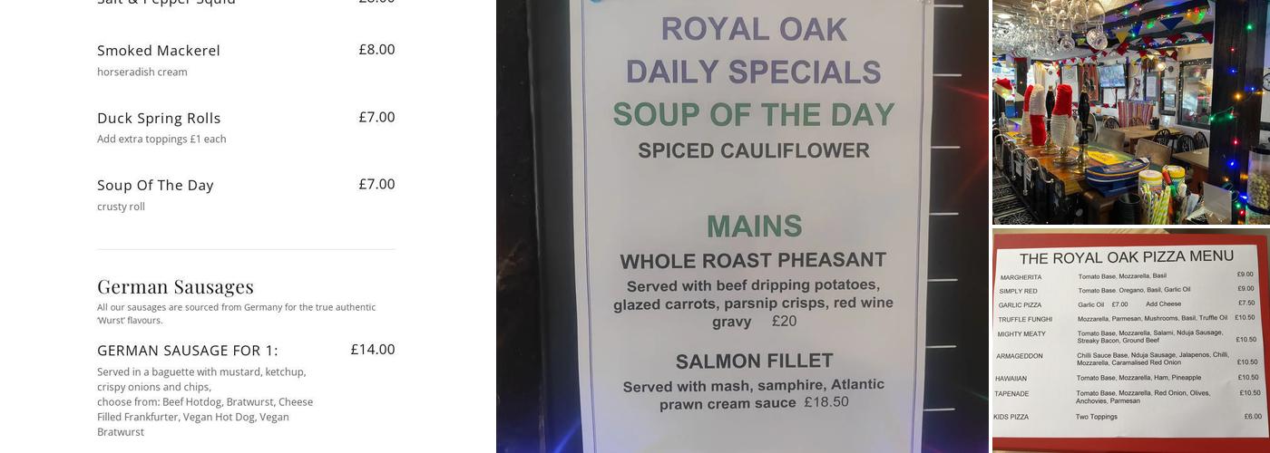 The Royal Oak Menu