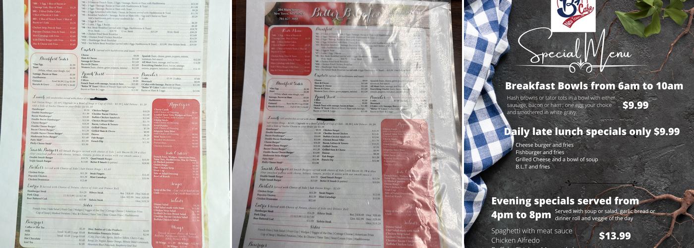 Better B Café Menu