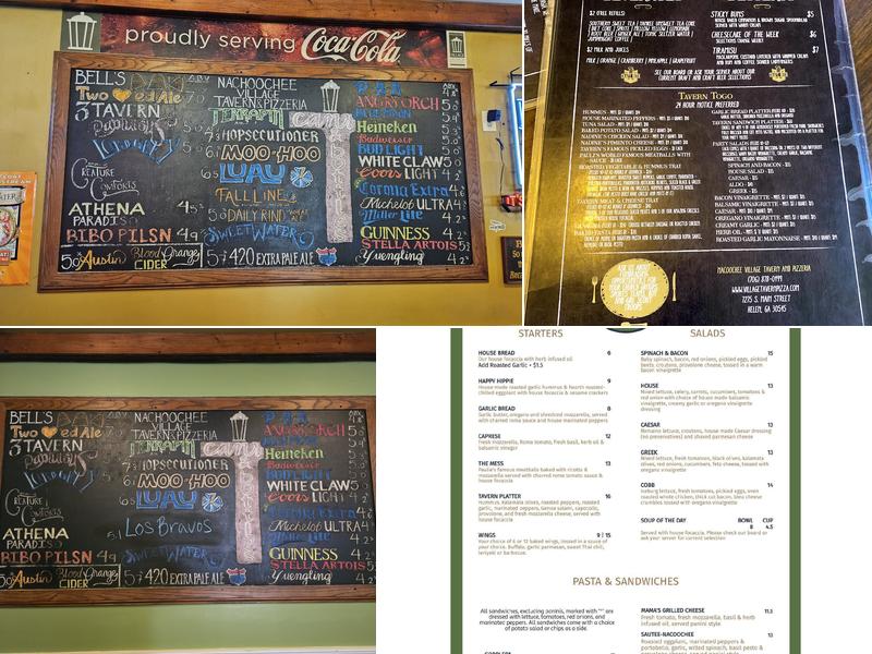 Nacoochee Village Tavern & Pizzeria Menu