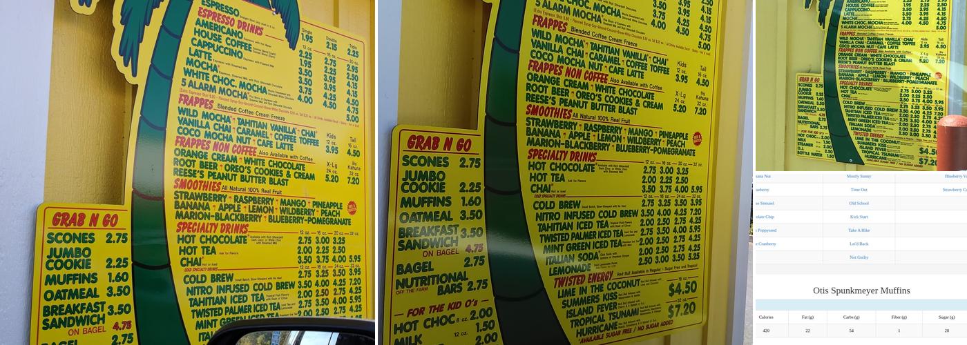 Day O Espresso 3 Menu