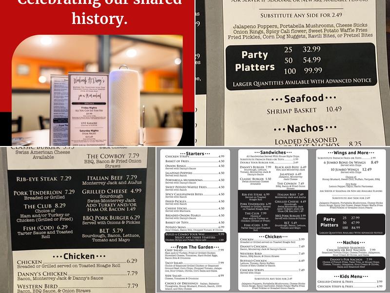 Danny's Bar & Grill Menu