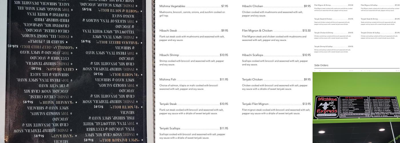 Mishima Express Japanese Cuisine Menu