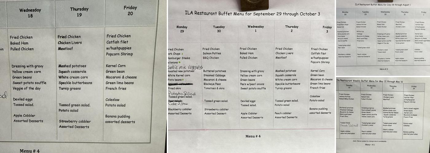 Ila Restaurant Menu