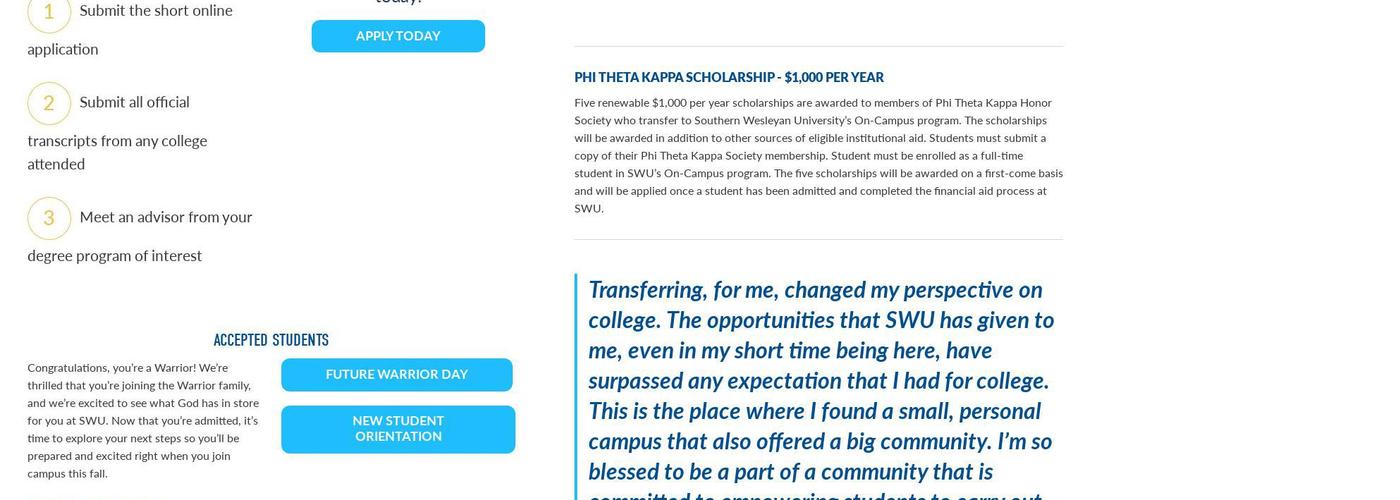 Southern Wesleyan University Dining Commons Menu