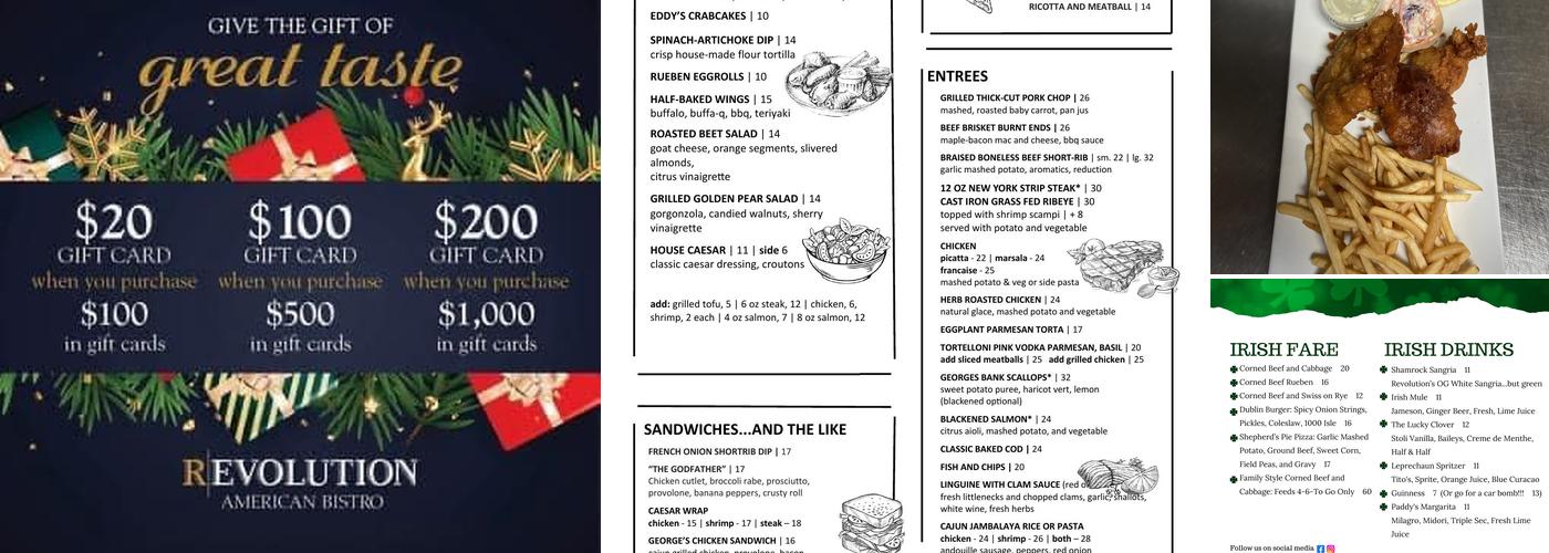 Revolution American Bistro Menu