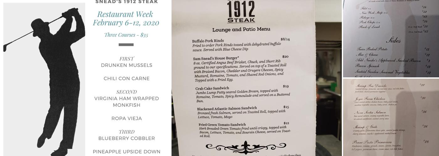 Sam Snead Tavern Menu