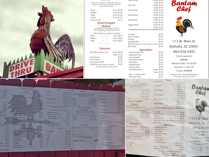 Bantam Chef of Walhalla Menu