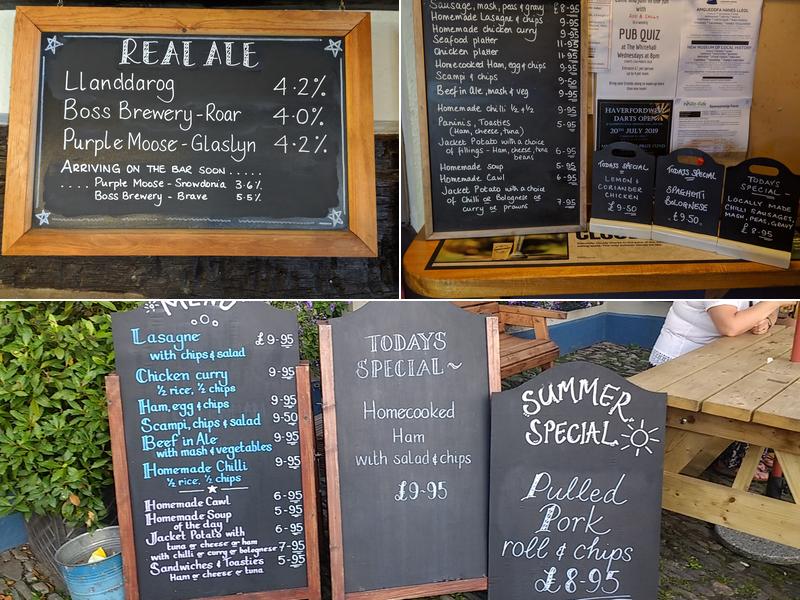 The White Hall Hotel Menu