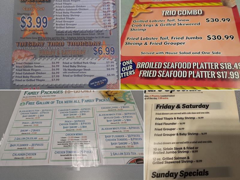 Silver Bay Seafood Menu