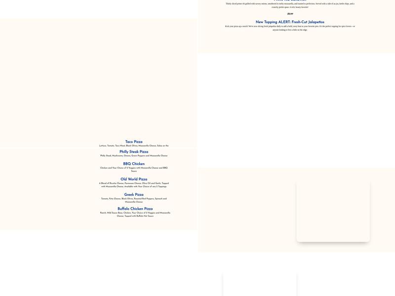 Pizza And Then Some Menu