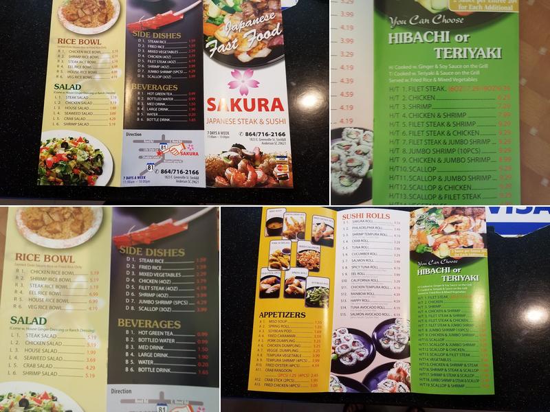 Sakura Anderson Menu