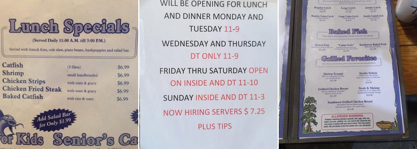 David Beard's Catfish, Seafood And Steak House Menu