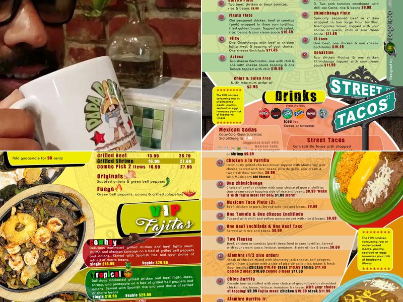 Papa Poblanos Broken Bow Menu