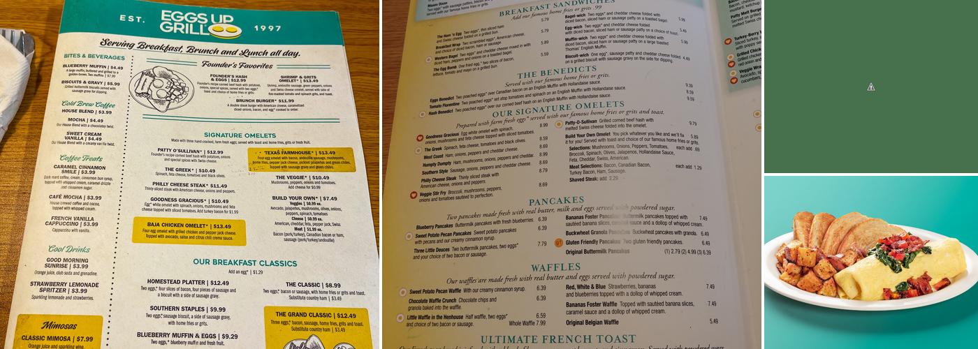 Eggs Up Grill Menu