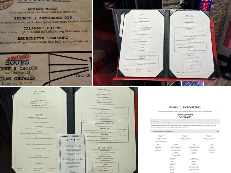 The Mirage Restaurant & Banquets Menu