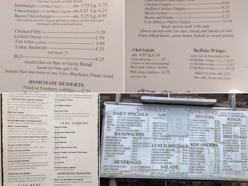 Goodman's Real Pit BBQ Menu