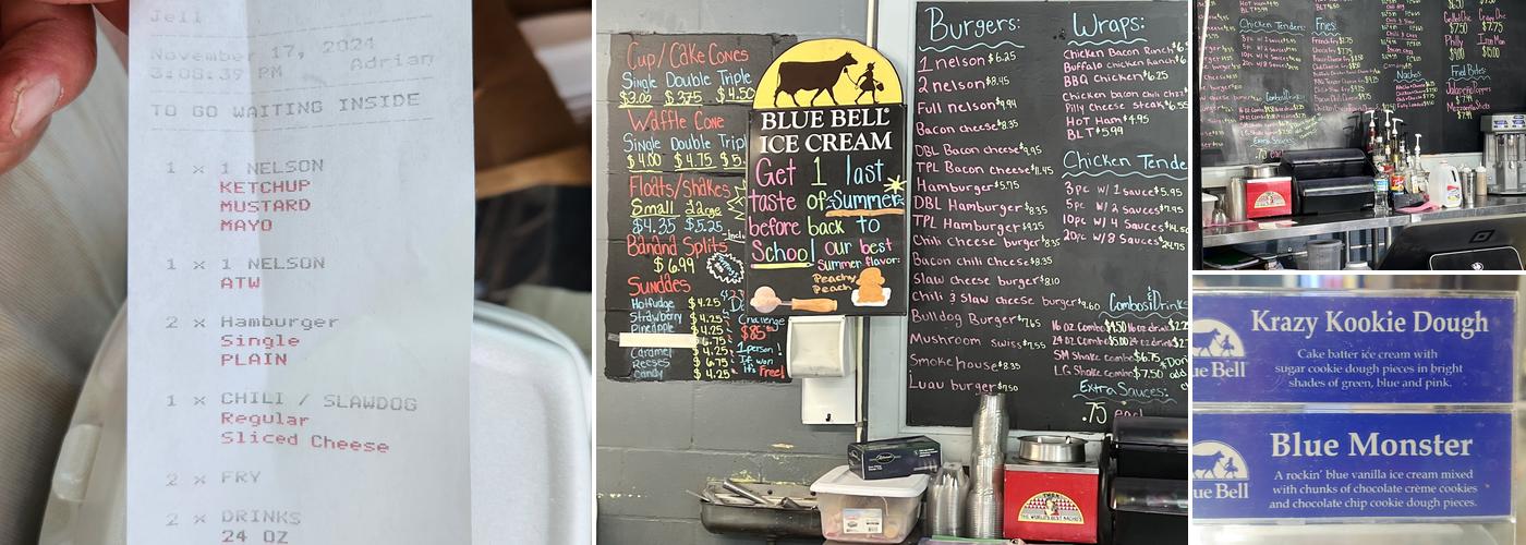 3 Nelsons Sandwich & Ice Cream Shop Menu