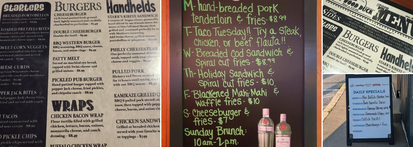The Wood Duck Bar and Grill Menu
