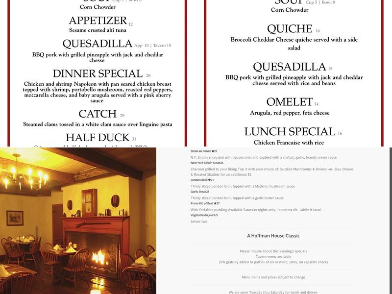 Hoffman House Menu
