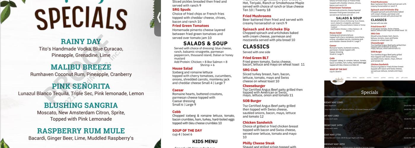 Saluda River Grill Menu