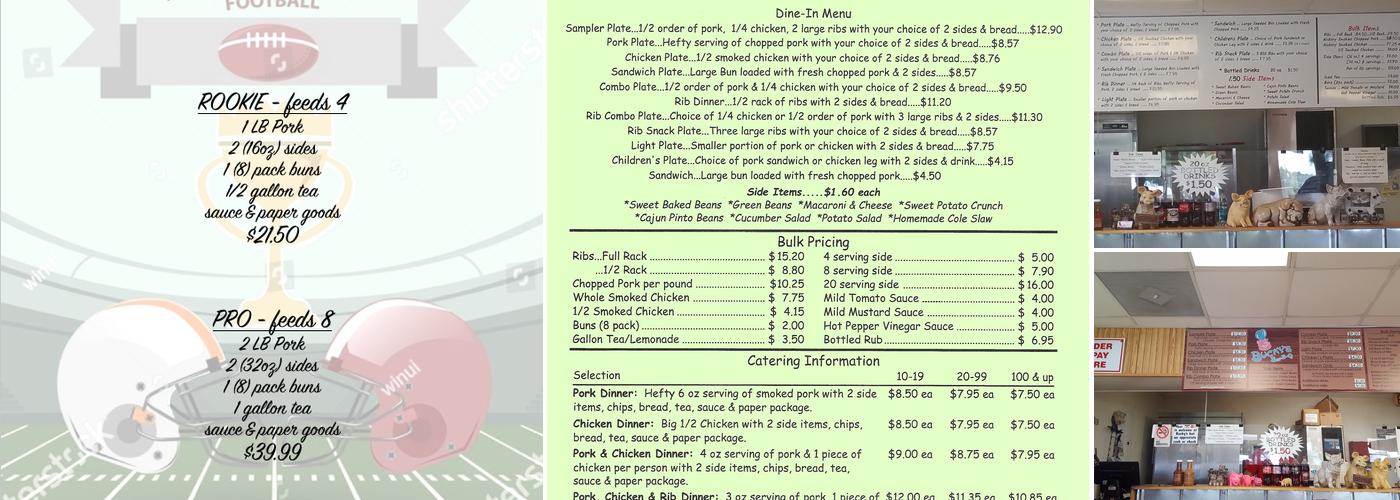 Bucky's Bar-B-Q at SCTAC Menu