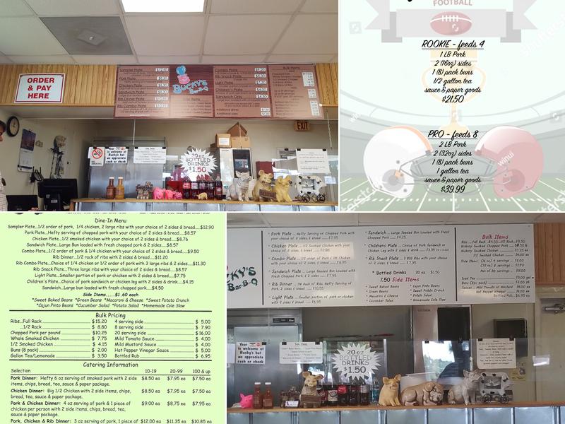 Bucky's Bar-B-Q at SCTAC Menu