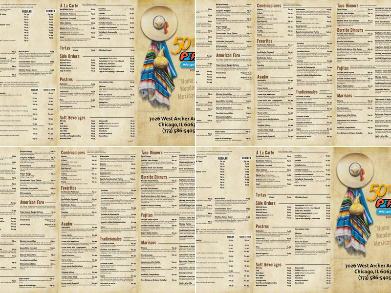 Pepe's Mexican Restaurant Menu