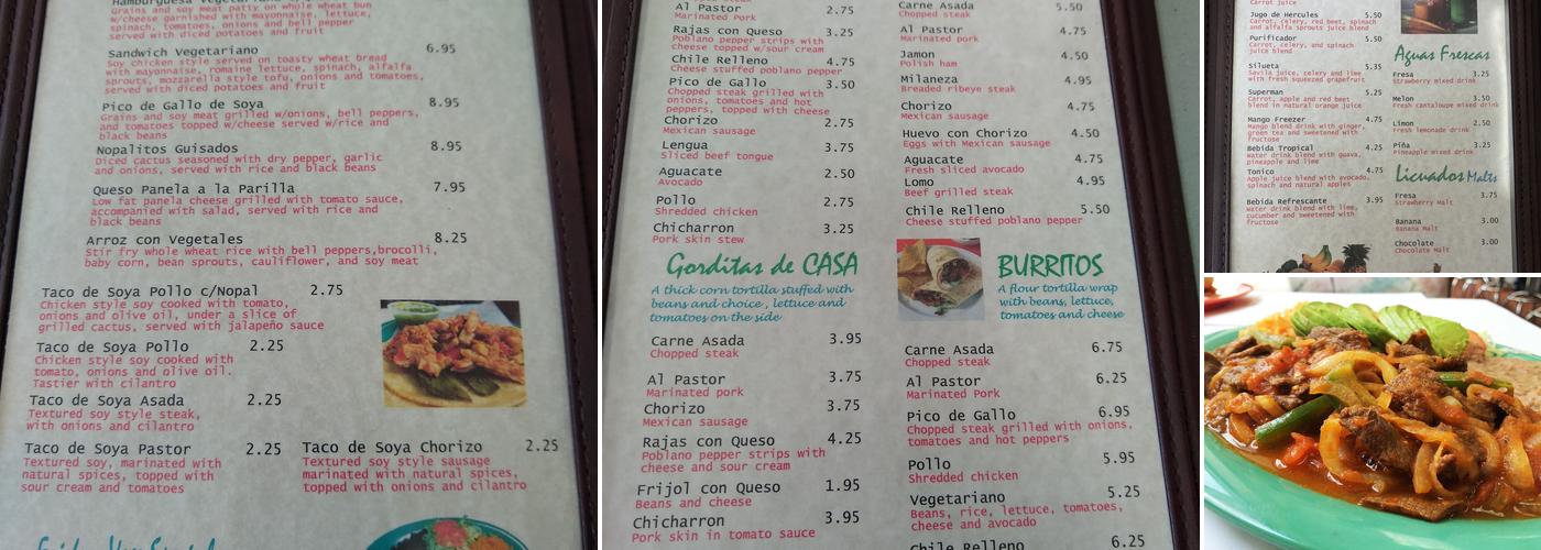 El Faro Restaurant Menu