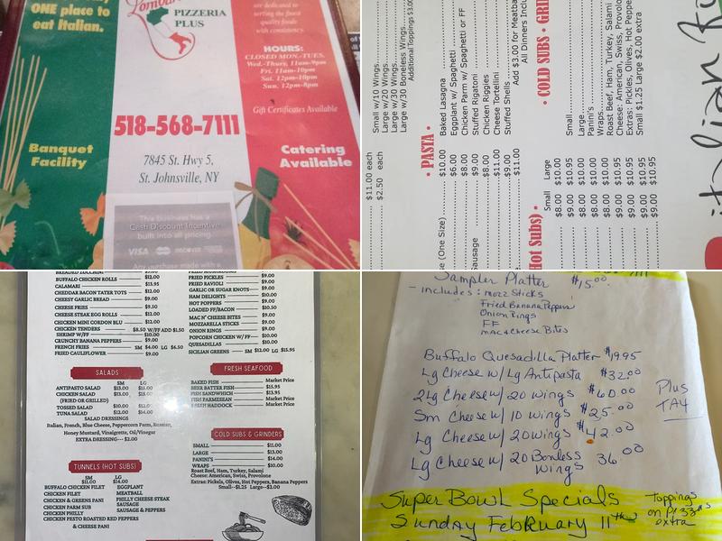 Lombardo's Pizzeria Plus Menu