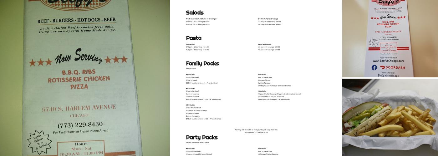 Beefy's Menu