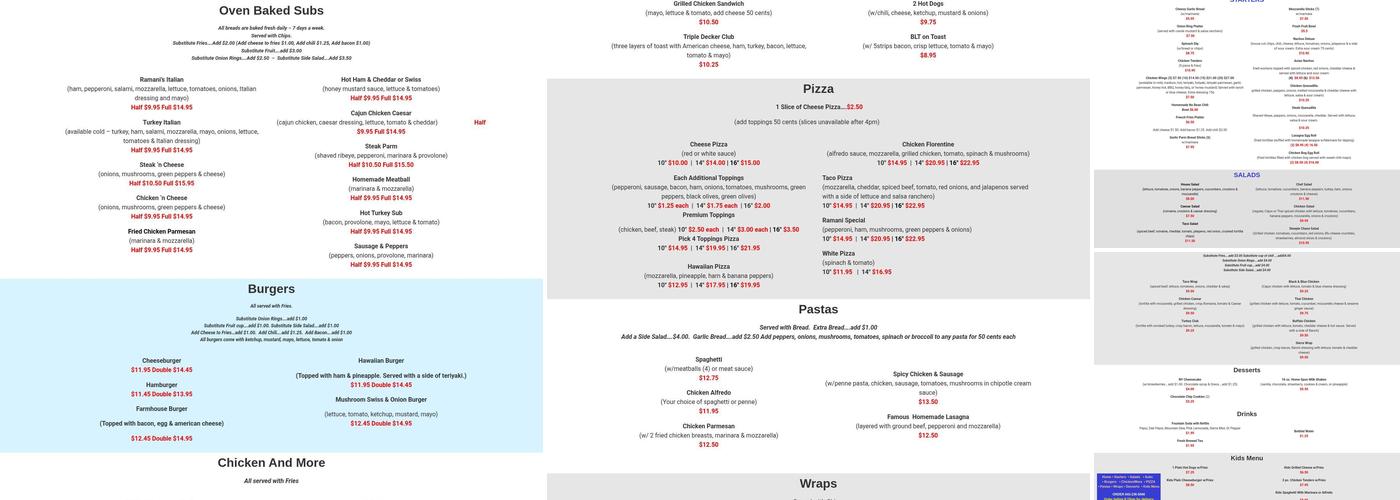 Ramani's Pizza & Subs Menu